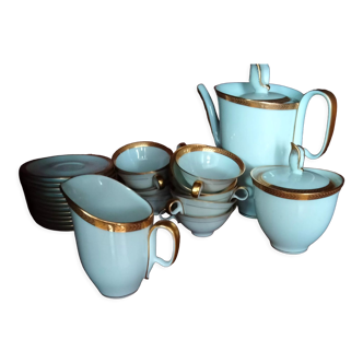 service à café en porcelaine blanche à motif doré