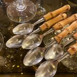 Set of 6 small bamboo spoons