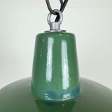 Industrial green enamel pendant lamp, 1960s