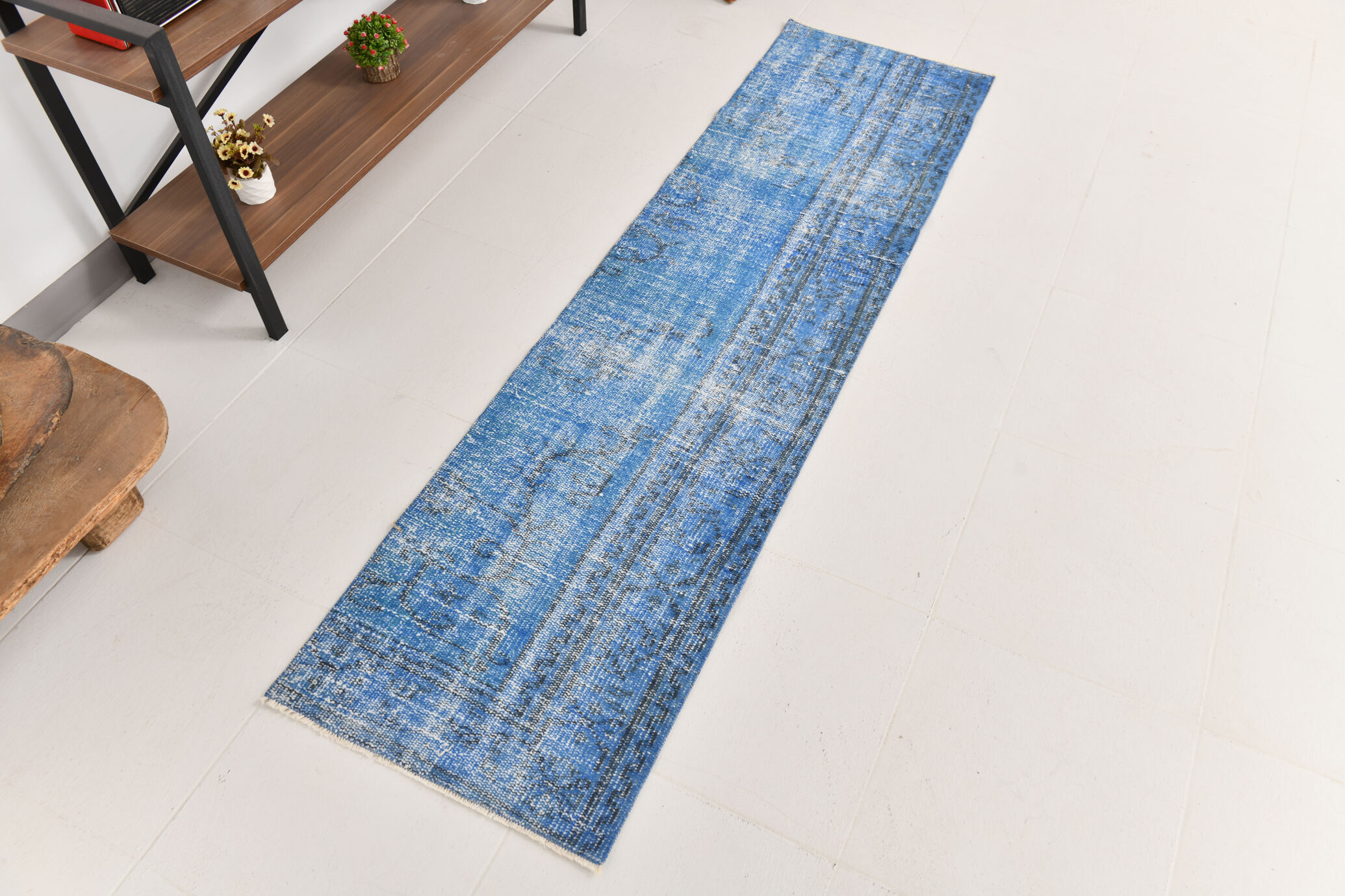 2x6 soft blue vintage runner rug, 53x198cm
