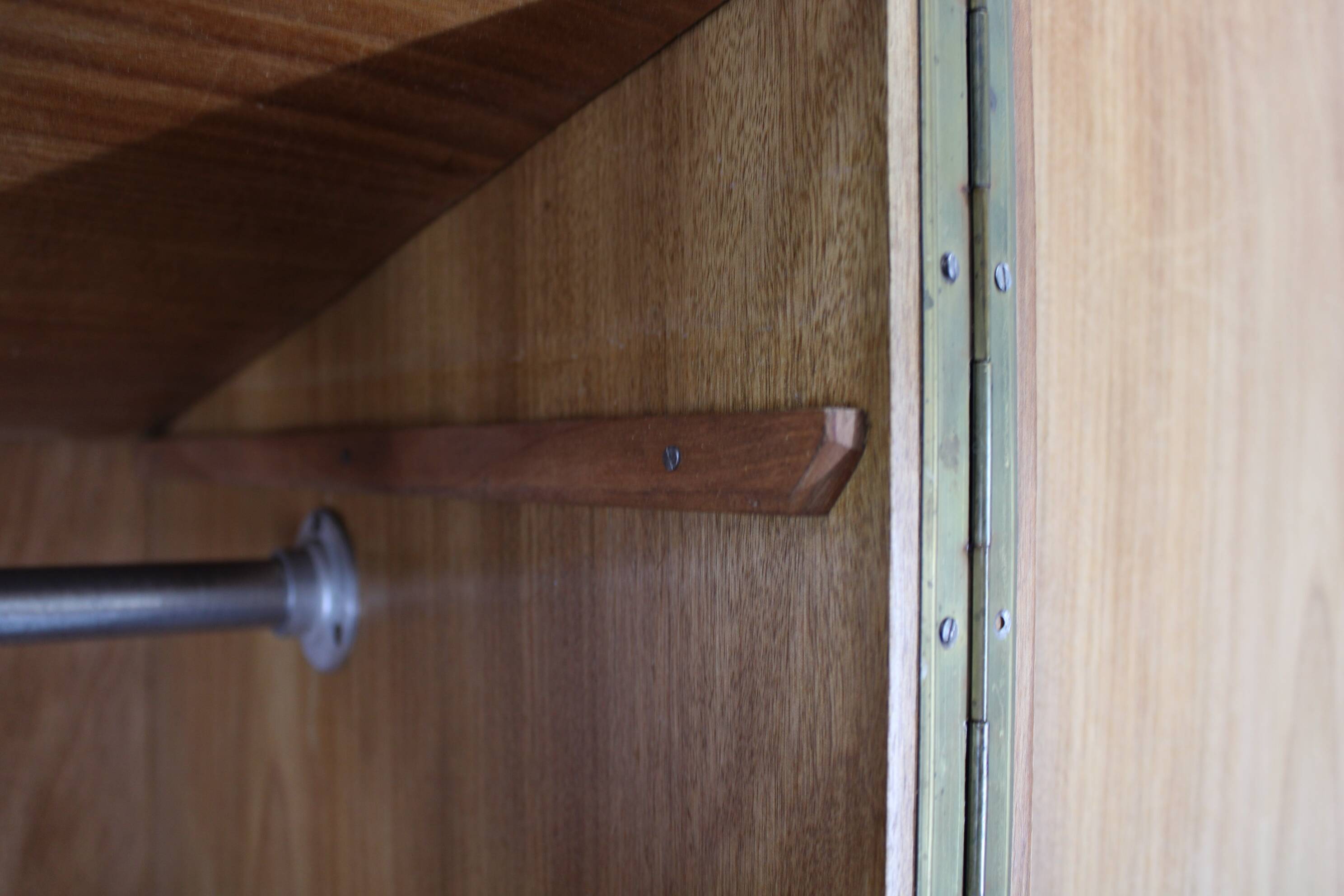 1940s Bauhaus Wardrobe by Hynek Gottwald , Walnut & Beech Veneer, Chrome De