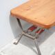 Table basse bois avec structure fer forgé, table d'appoint, bout de canapé, table vintage