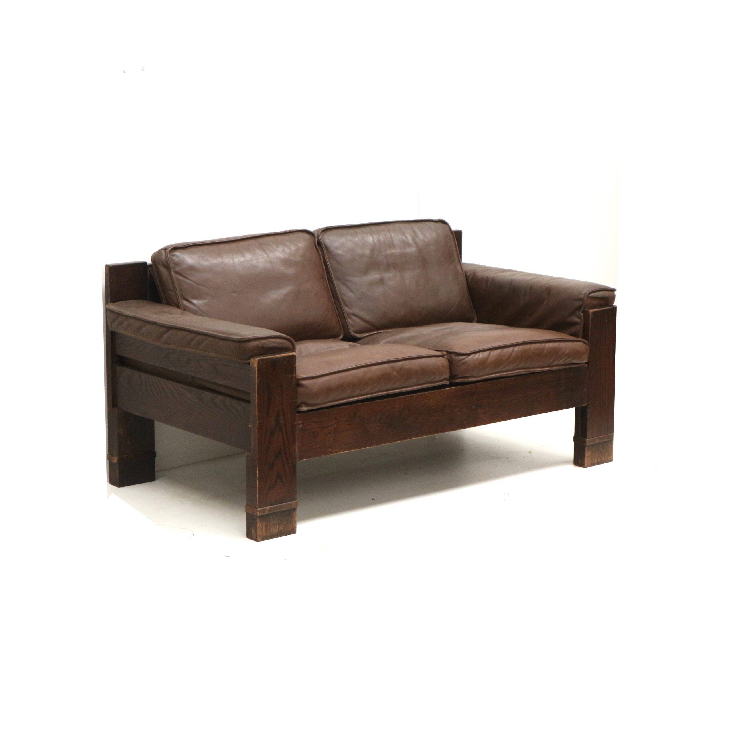 Vintage mid century modern leather design sofa 757 by Harry de Groot for Leolux, 70s