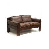 Vintage mid century modern leather design sofa 757 by Harry de Groot for Leolux, 70s