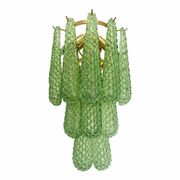 Graniglia Green “Conchiglie” Murano Glass Gold Wall Sconce by Simoeng Lot o