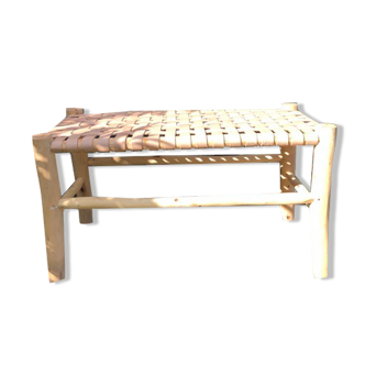 Braided leather bench
