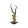 Brass Antelope Kudu Head Sculpture Marble 1970s