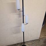 Black lacquered metal 4-light floor lamp - Maison Arlus - Satin glass globe