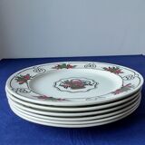 6 flat plates Boch Frères La Louvière. Melba