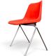 Set of 4 orange chairs designed by Robin Day for Hille.