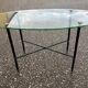 Oval glass and brass coffee table 1950