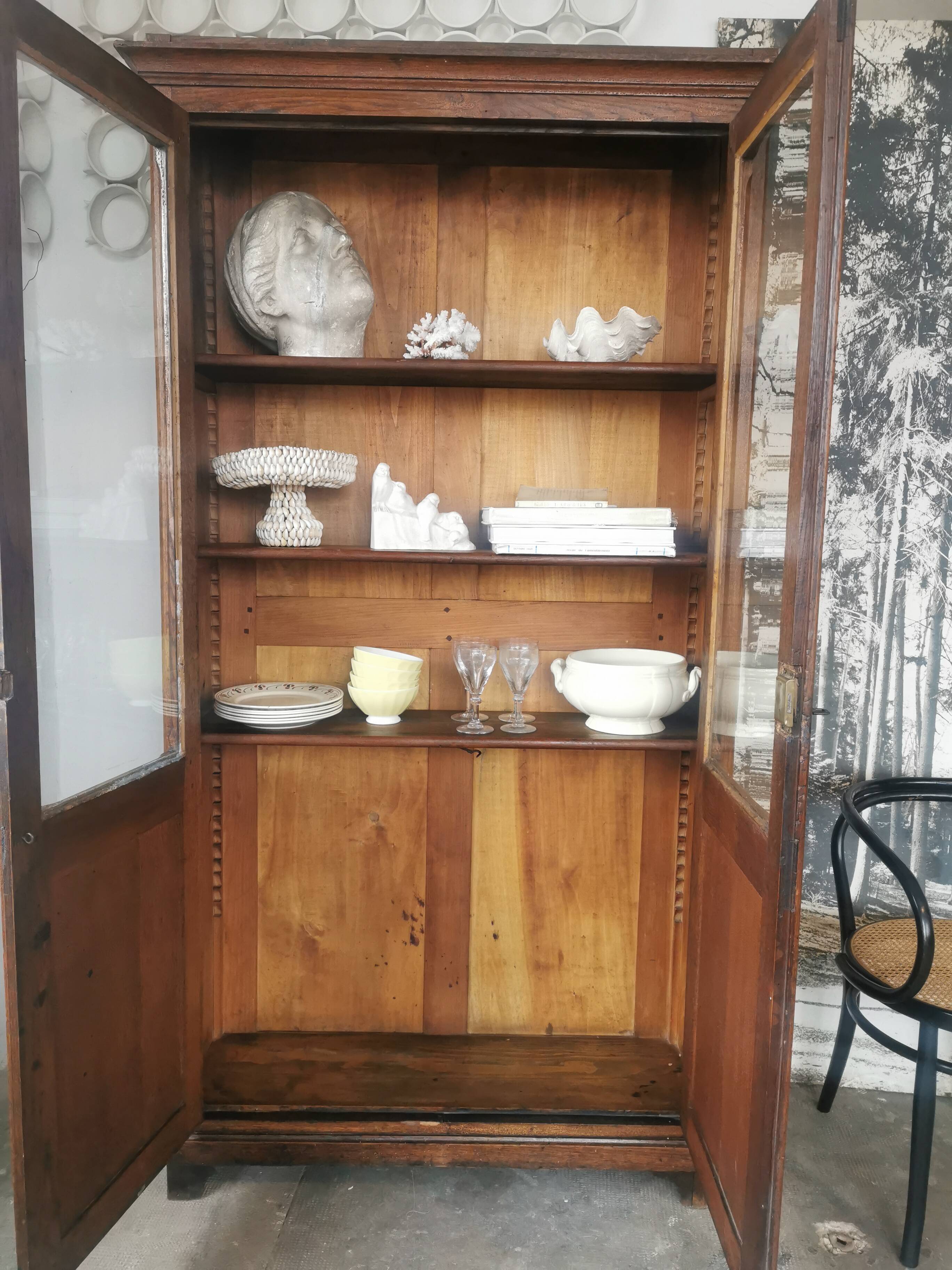 Display cabinet, oak bookcase from the 20s