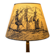 Jouy fabric lampshade, marine decoration