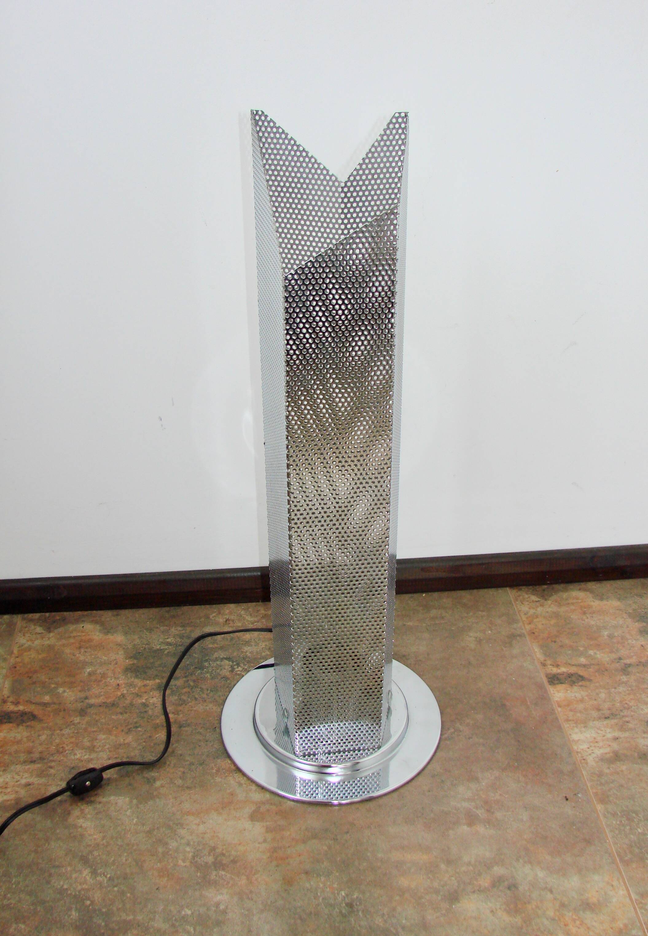 Modern 1980s floor lamp, chrome, 62 cm, E27