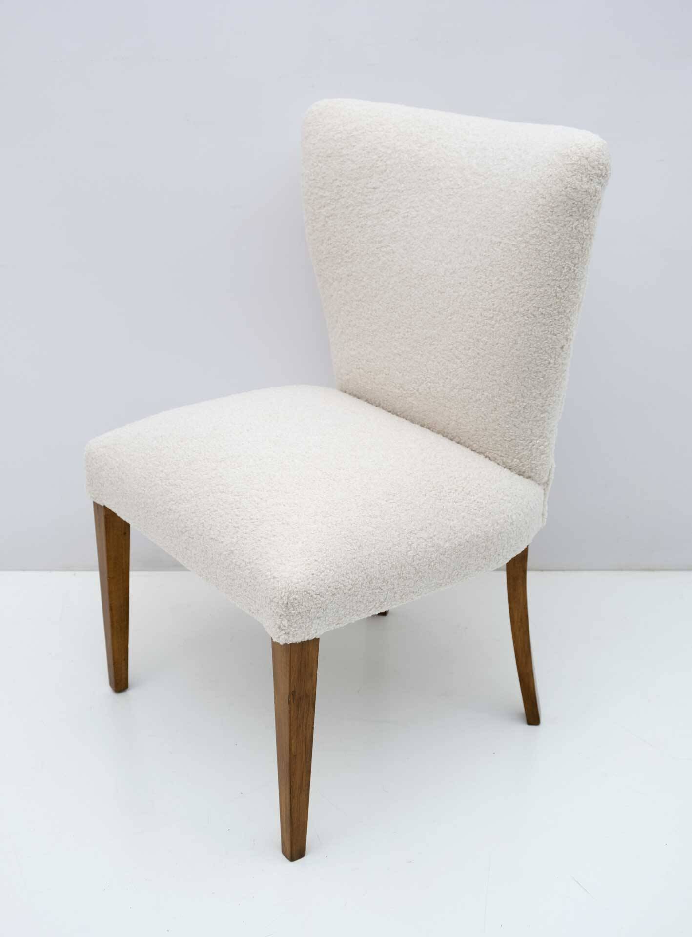 Mid-Century Modern Italian Bouclé Small Armchair, 1950s