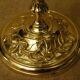 Pair of old torches candle holders bronze brass floral decoration Ht 18,8 cm ref A173/40