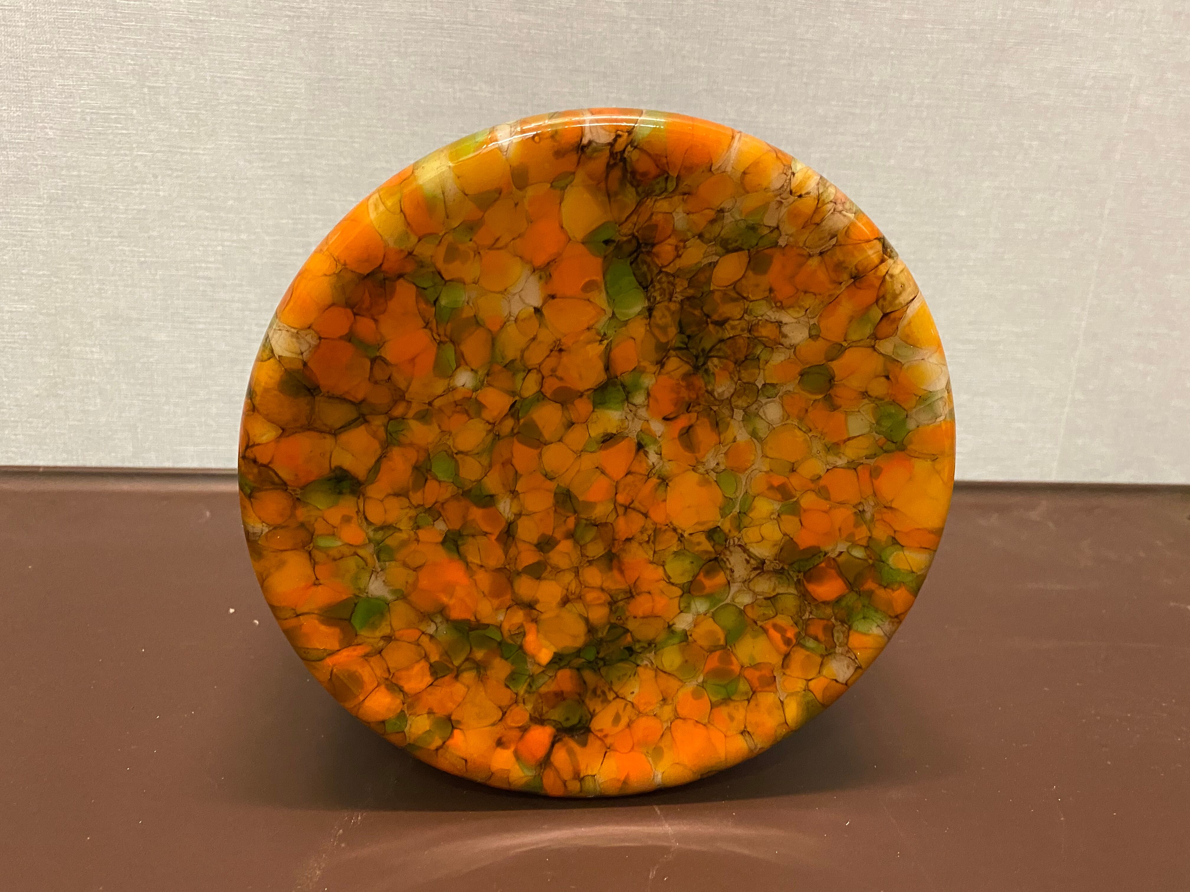 Orange mushroom lamp from Peill and Putzler, 1970s