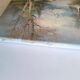 Vintage oil painting – Forest by the lake under a pastel sky