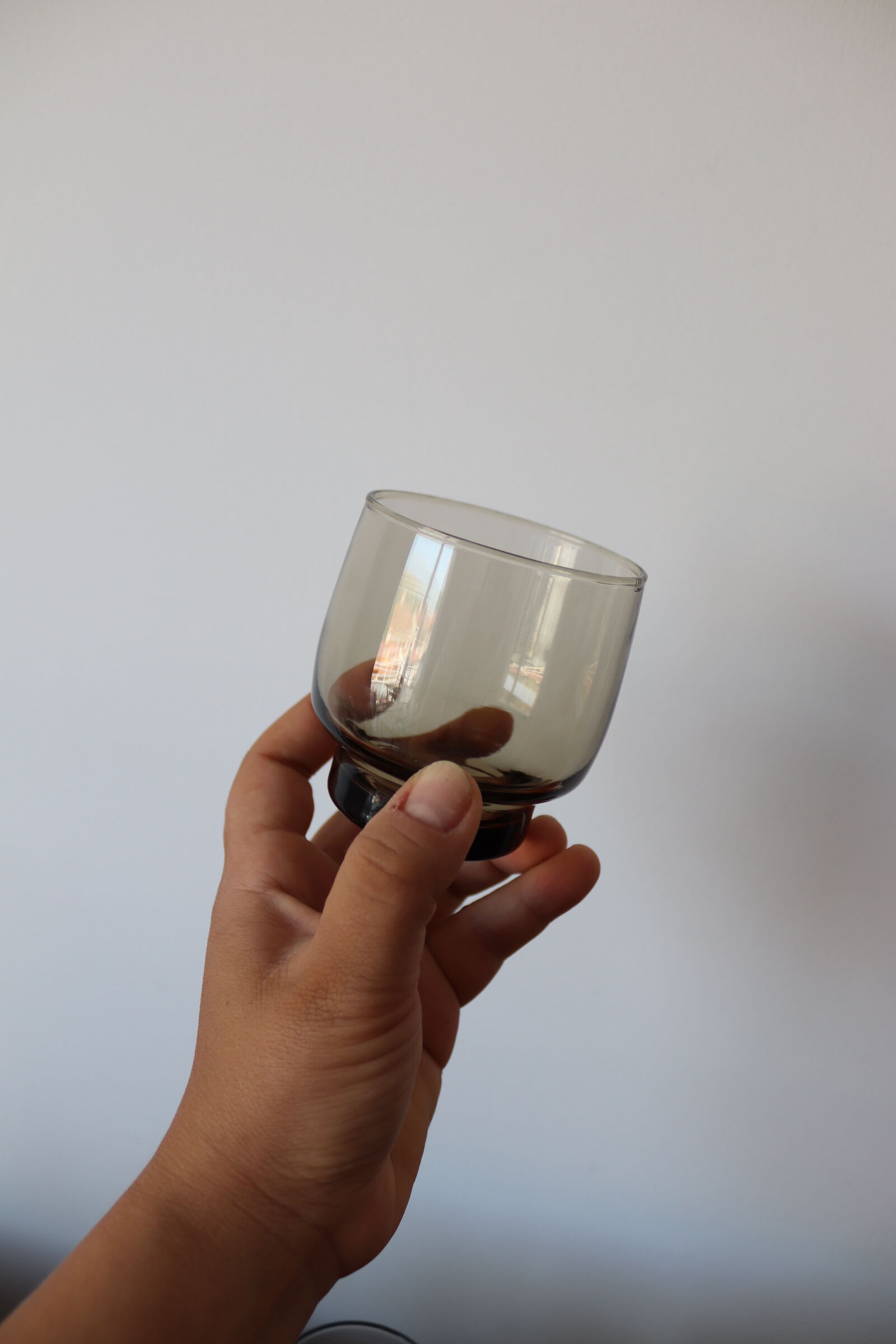 8 vintage smoked water glasses