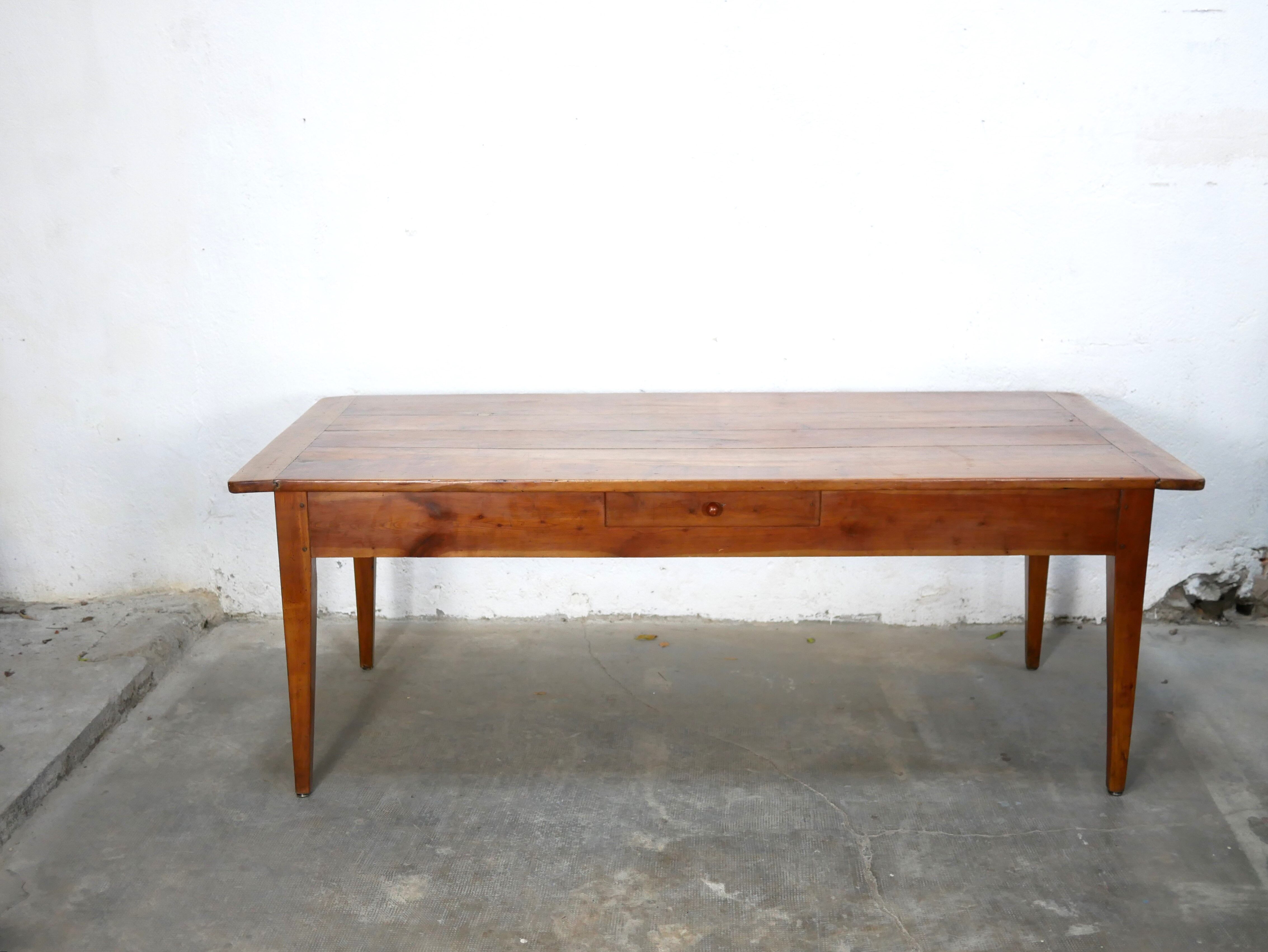 Vintage wooden farmhouse dining table