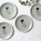 Set of 4 flat plates Salins, Montpezat pattern, vintage French