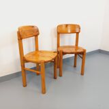 Set of 2 vintage Scandinavian chairs by Rainer Daumiller in pine from the 1960s.