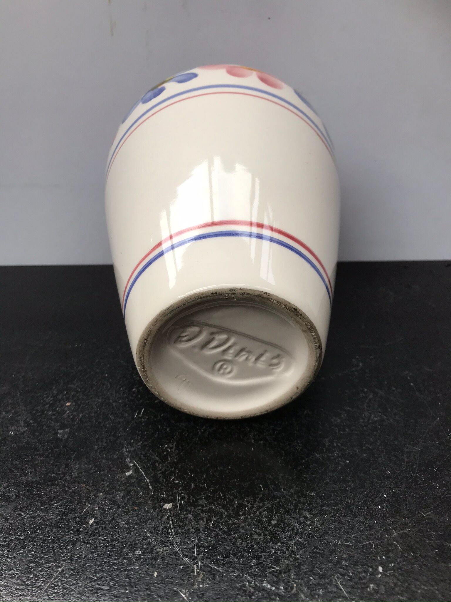 Former Dinis ceramic vase white decor vintage flowers