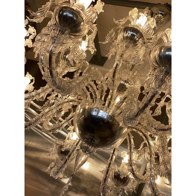 Contemporary "ca rezzonico" with flowers and leaves murano glass chandelier