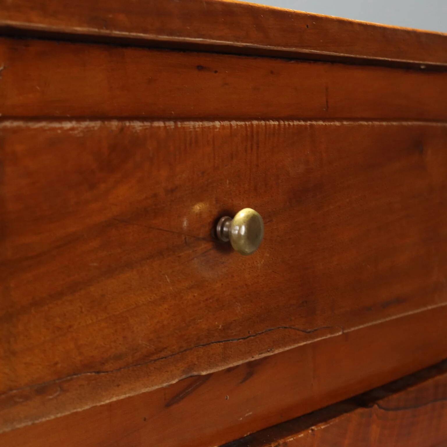 Ancient baroque walnut buffet with 3 drawers, France, 19th century