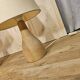 Pair of wooden bedside lamps