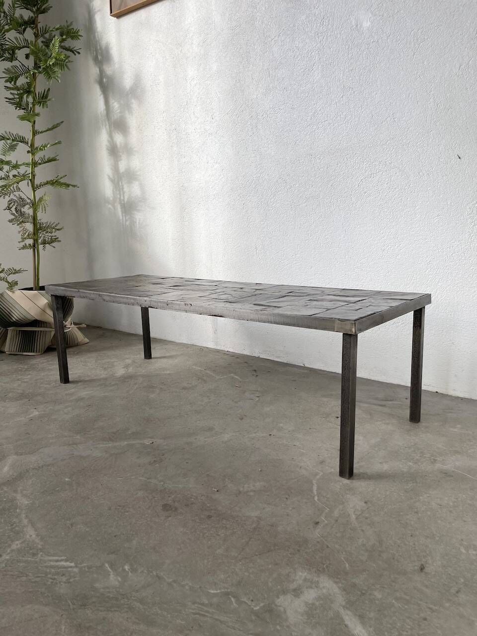 1950s slate coffee table