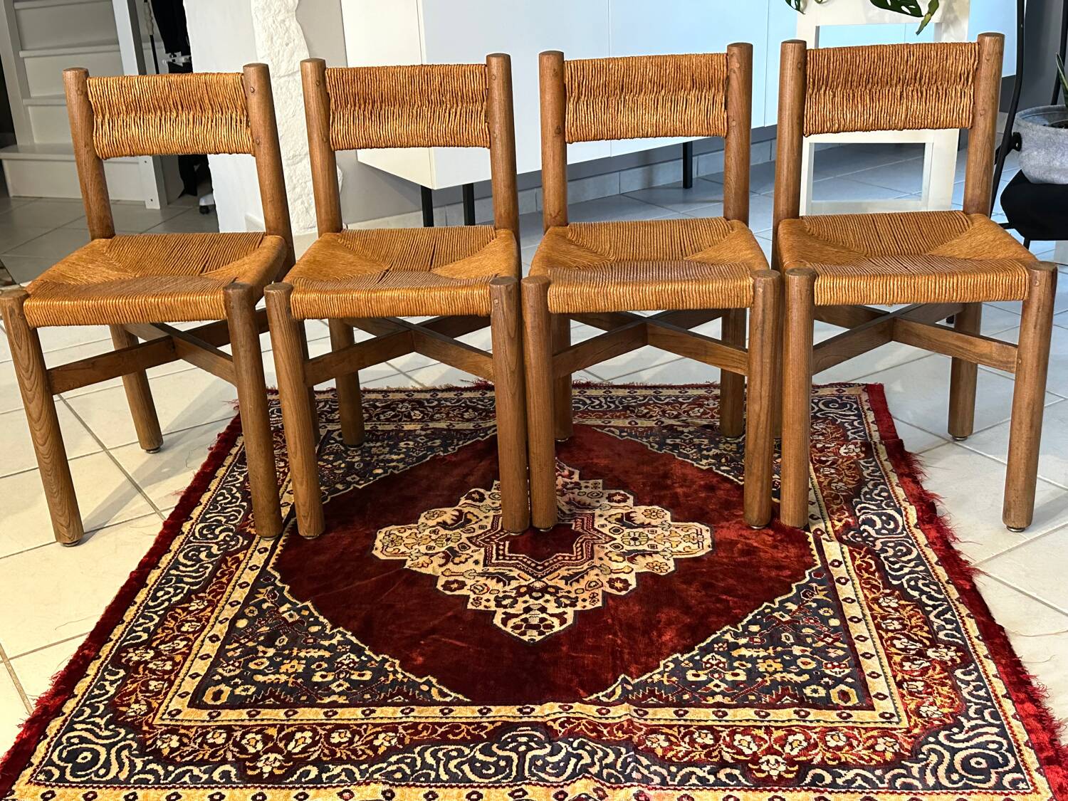 Set of 4 Méribel chairs by Charlotte Perriand 1950