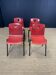 Set of 4 Galvanitas S30 raspberry red / gray steel chairs from the 70s