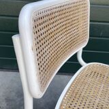 Set of 4 Cesca b32 model chairs in white by Marcel Breuer