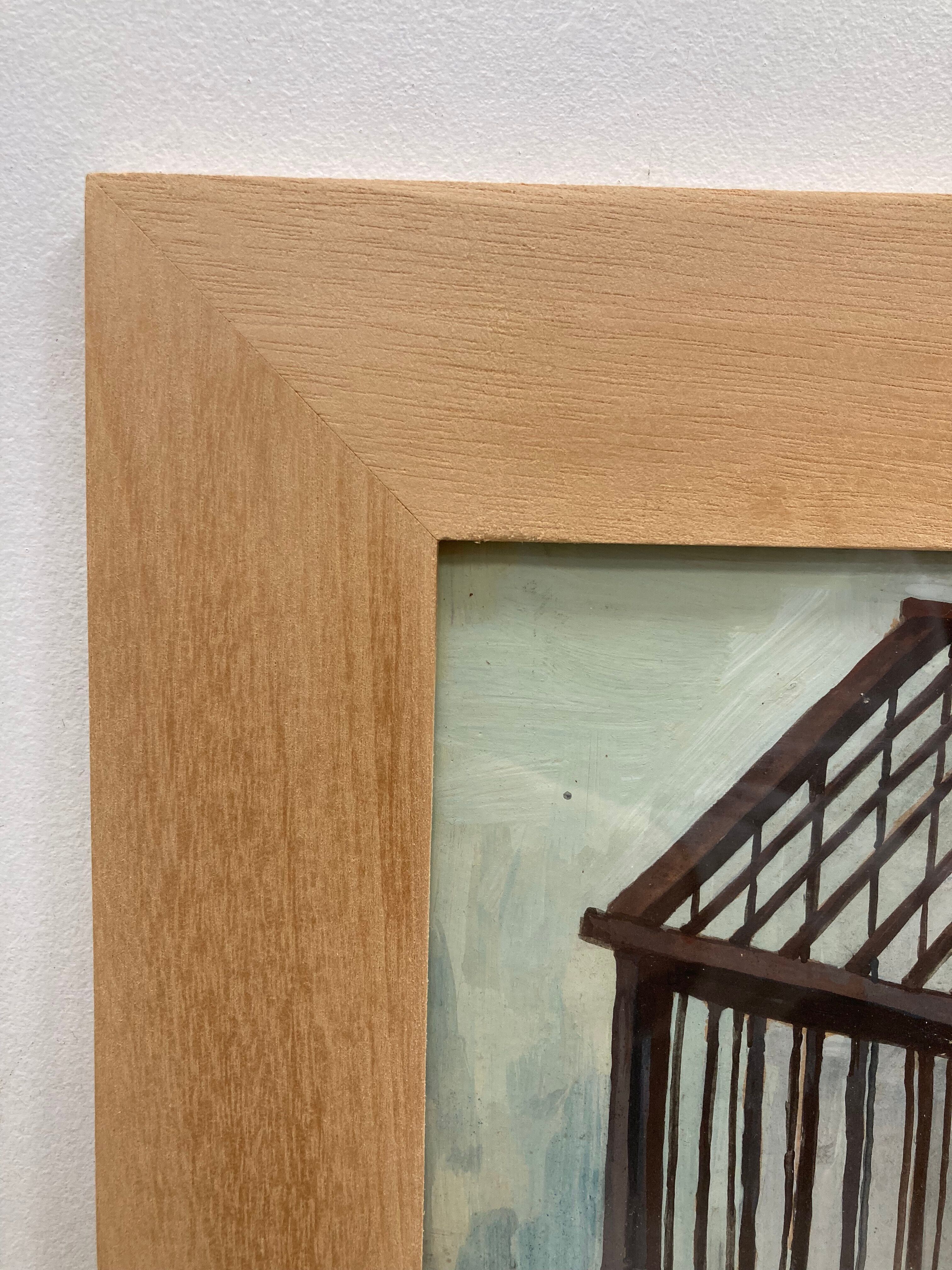 Vintage gouache painting