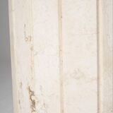 Round travertine dining table