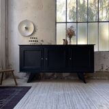 Brutalist black sideboard from the 60s
