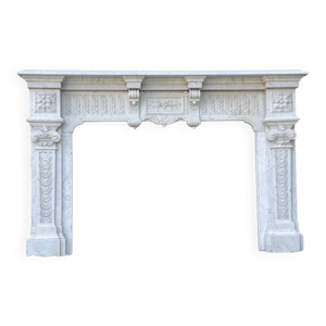 Cheminée Napoléon III - marbre carrare