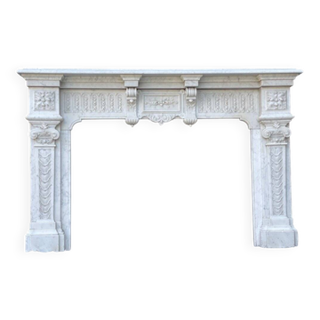Napoleon III fireplace in Carrara marble