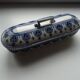 U & C Sarreguemines earthenware comb/toothbrush holder box, Calcutta model