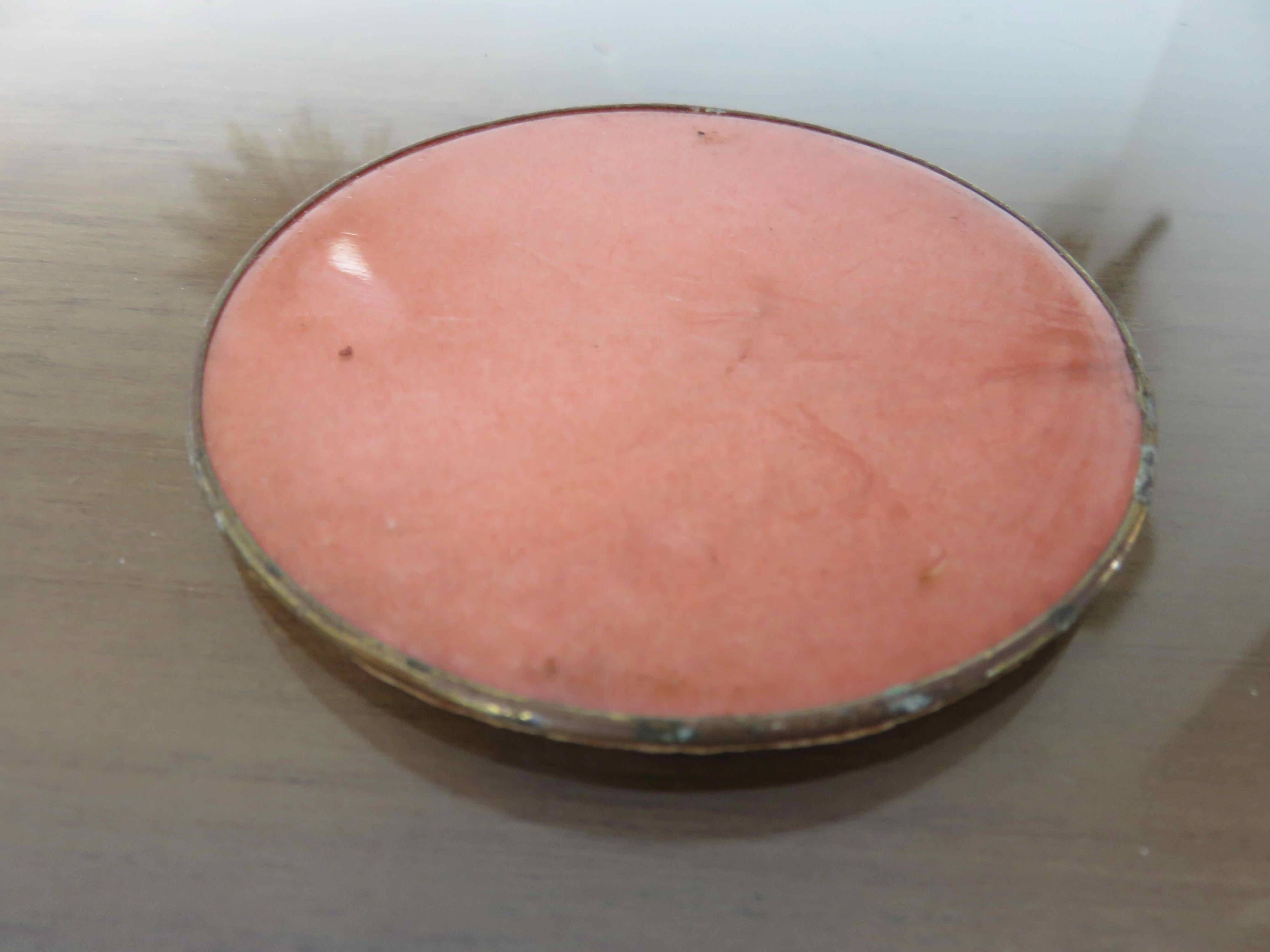 Set of 4 coasters in salmon pink mother-of-pearl