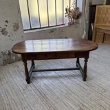 19th century oval solid oak table