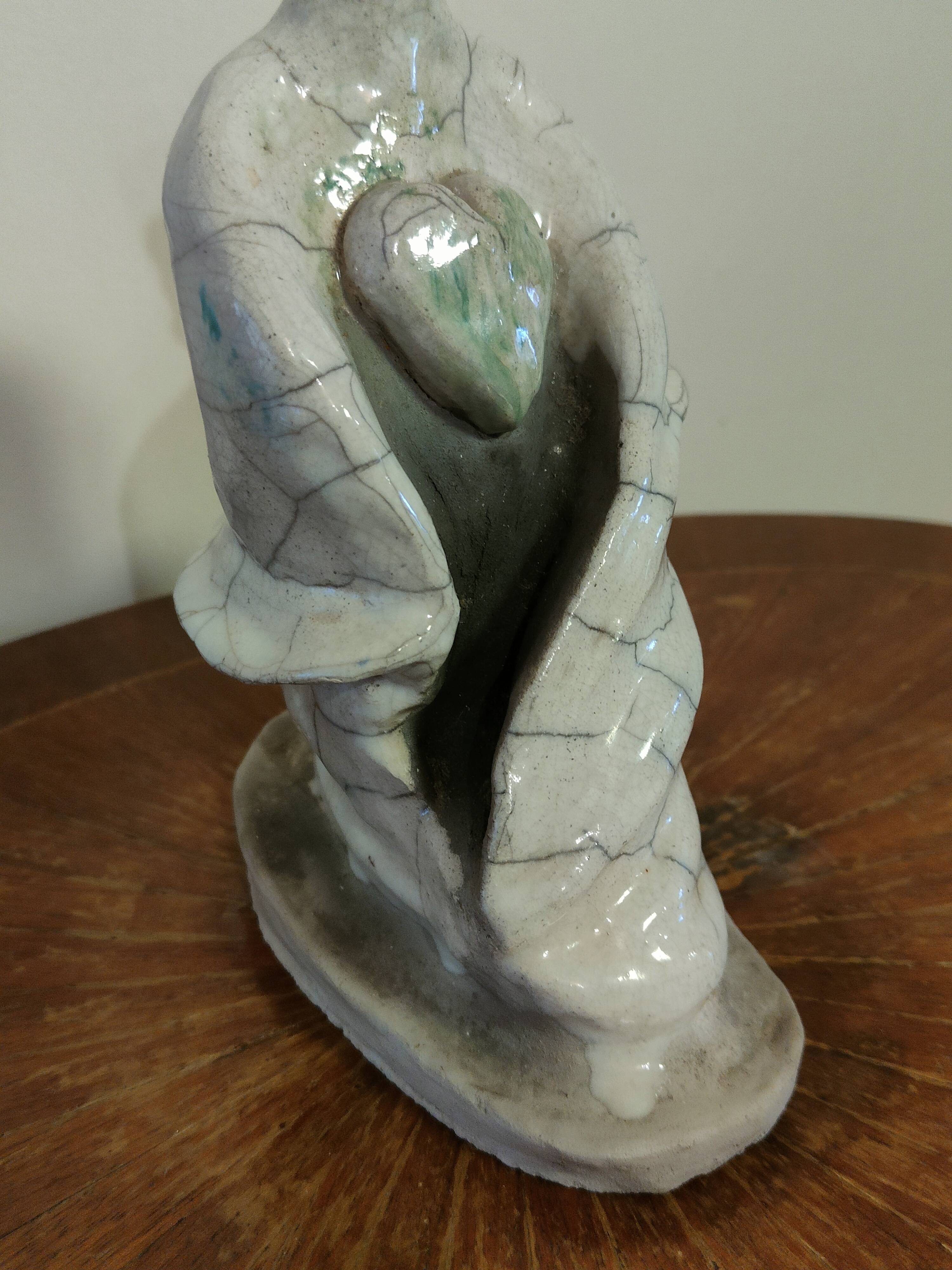 Glazed stoneware sculpture "The Guardians of Hearts"