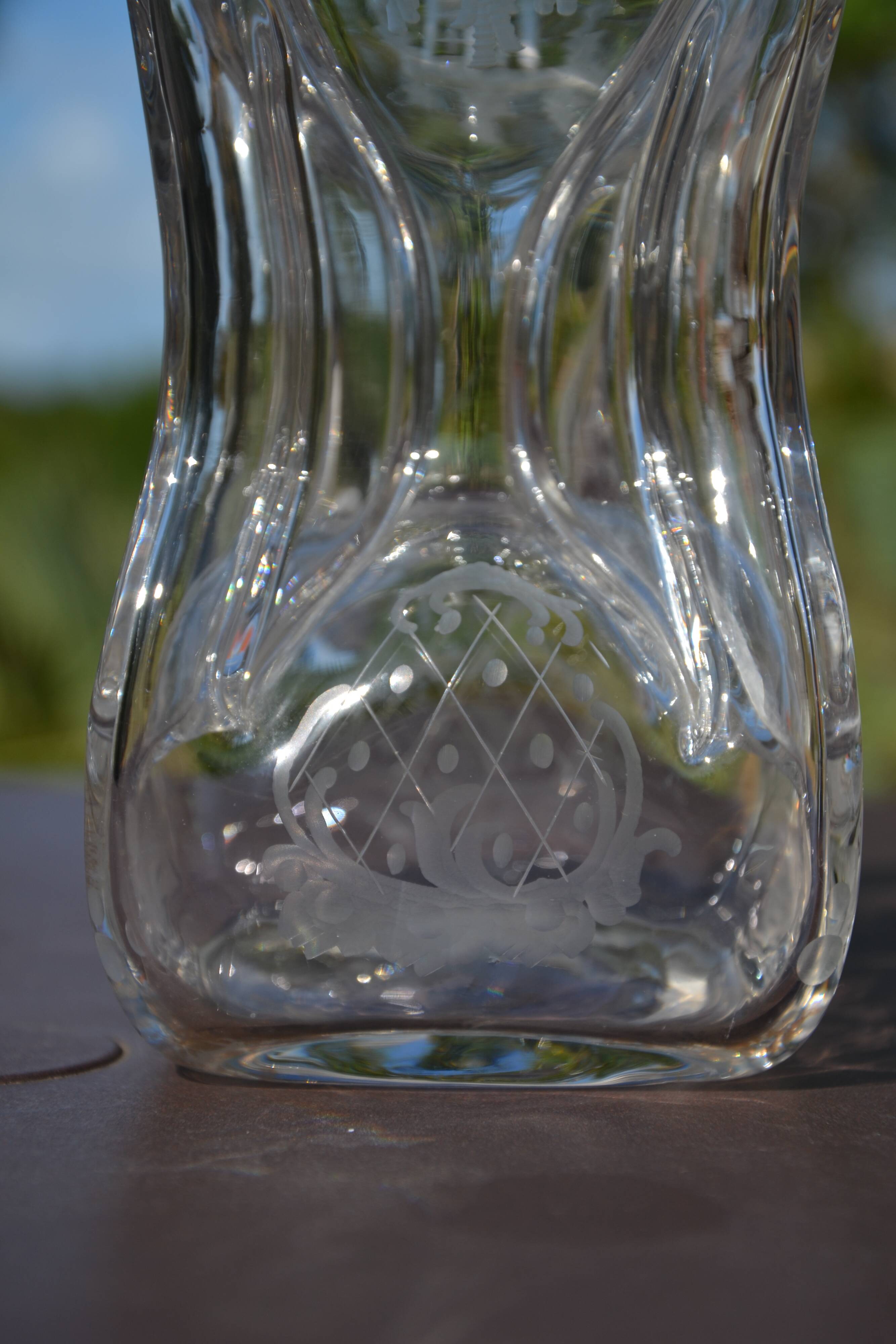 Carafe en cristal gravé Jacob Eiler Bang Danemark