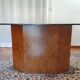 Table smoked glass and walnut bramble 80s