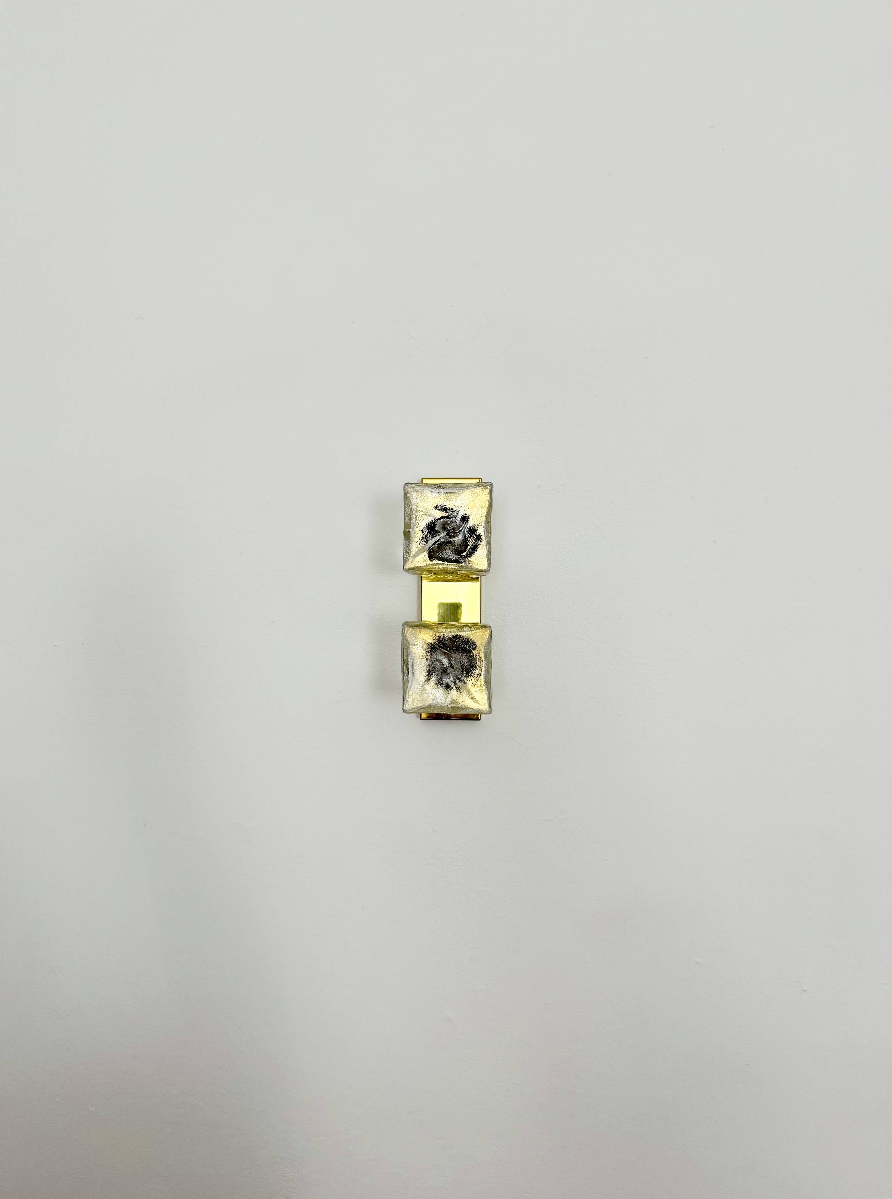 Set of 2 Ice Cube Wall Lamps or Flush Lights by J.T. Kalmar