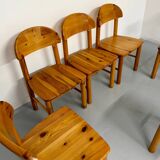 Set of 6 solid pine chairs, Scandinavian design, Reiner Daumiller