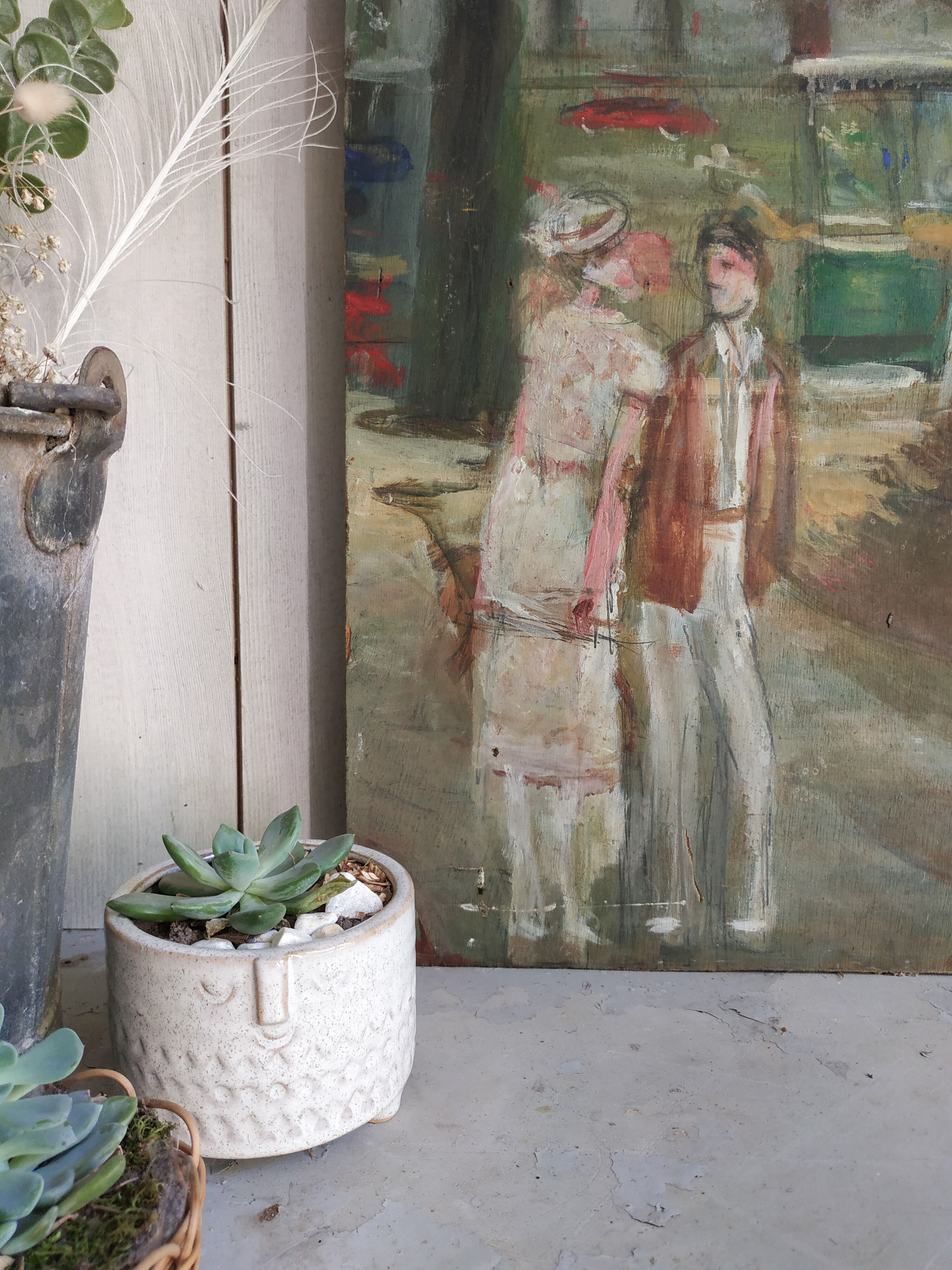 Theatre decoration painted on wood
