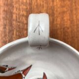 Workshop pottery candlestick from mid-century German with bird motif by Töpferei Bücking Börnsen, 1960s.