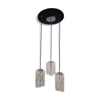 Lustre ice glass Granada par JT Kalmar pour KFKG 1960s